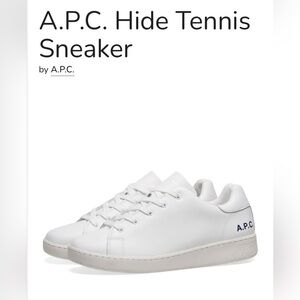 A.P.C. White Hide Sneakers $325 Size 8